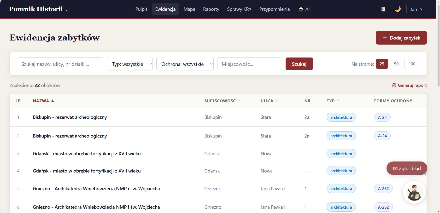 System GEZ — lista ewidencji zabytków